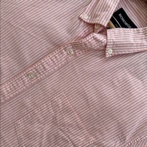 Men’s Bonobos Pink Linen Stripe Slim Fit Button Down